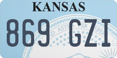 KS license plate 869GZI