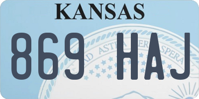 KS license plate 869HAJ