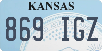 KS license plate 869IGZ