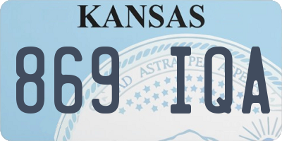 KS license plate 869IQA