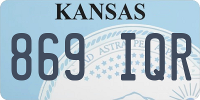 KS license plate 869IQR