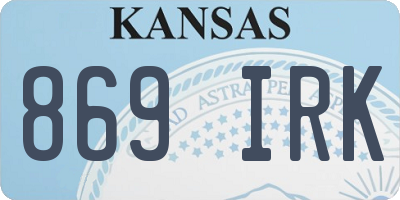 KS license plate 869IRK