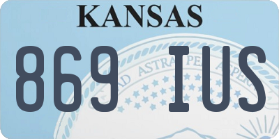 KS license plate 869IUS