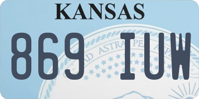 KS license plate 869IUW