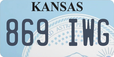 KS license plate 869IWG