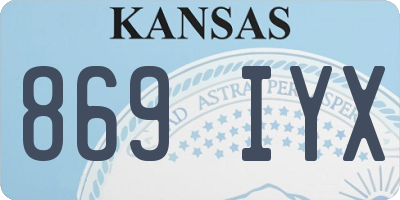 KS license plate 869IYX