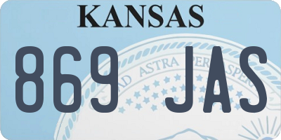 KS license plate 869JAS