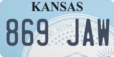 KS license plate 869JAW