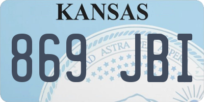KS license plate 869JBI