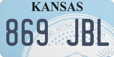 KS license plate 869JBL