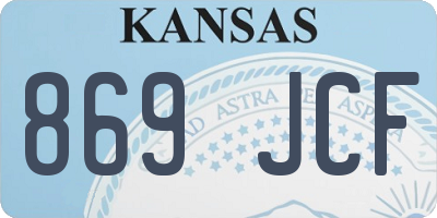 KS license plate 869JCF