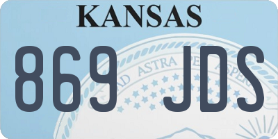 KS license plate 869JDS