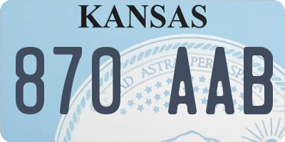 KS license plate 870AAB