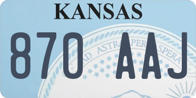 KS license plate 870AAJ