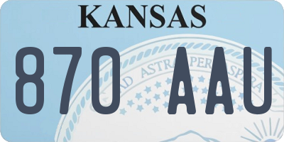 KS license plate 870AAU