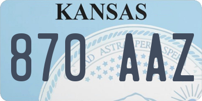 KS license plate 870AAZ