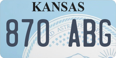 KS license plate 870ABG