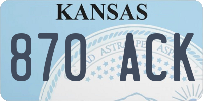 KS license plate 870ACK