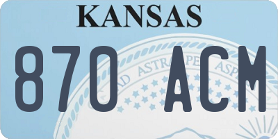 KS license plate 870ACM