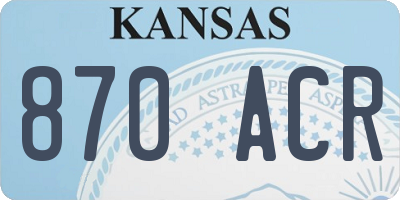 KS license plate 870ACR