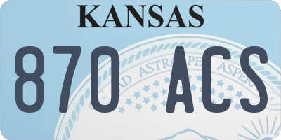 KS license plate 870ACS