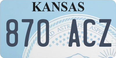 KS license plate 870ACZ