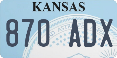 KS license plate 870ADX