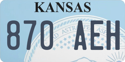KS license plate 870AEH