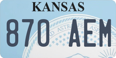 KS license plate 870AEM