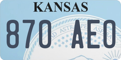 KS license plate 870AEO