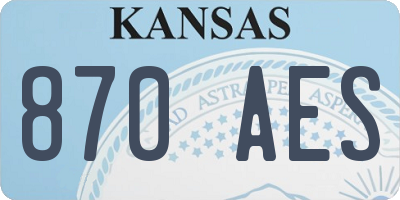 KS license plate 870AES
