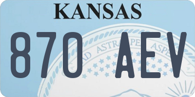 KS license plate 870AEV