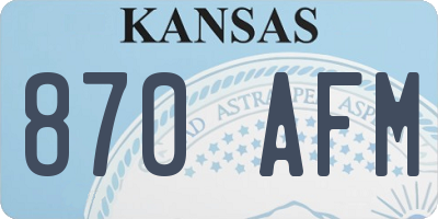 KS license plate 870AFM