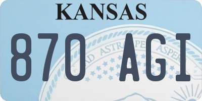 KS license plate 870AGI