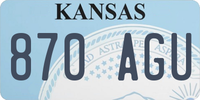 KS license plate 870AGU