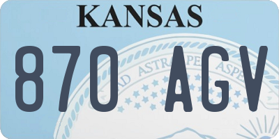 KS license plate 870AGV