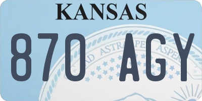 KS license plate 870AGY