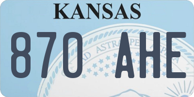 KS license plate 870AHE