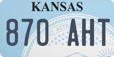 KS license plate 870AHT