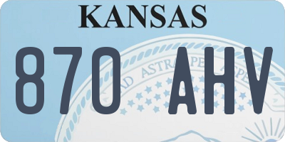 KS license plate 870AHV