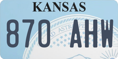 KS license plate 870AHW