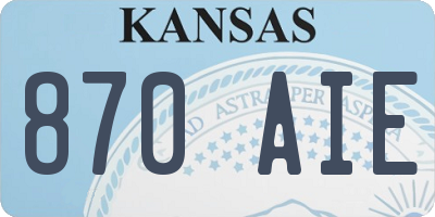 KS license plate 870AIE