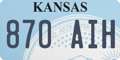 KS license plate 870AIH