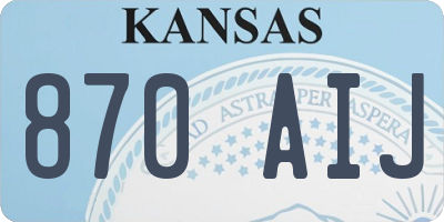 KS license plate 870AIJ