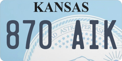 KS license plate 870AIK