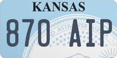 KS license plate 870AIP