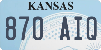 KS license plate 870AIQ