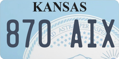 KS license plate 870AIX