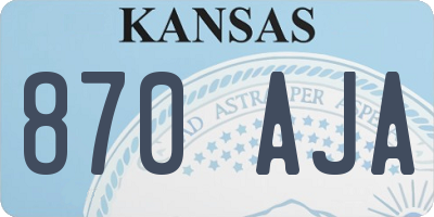 KS license plate 870AJA