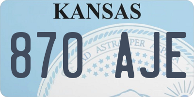 KS license plate 870AJE